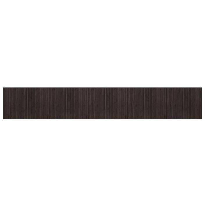 Tapis rectangulaire marron foncé 80x1000 cm bambou - Photo n°1