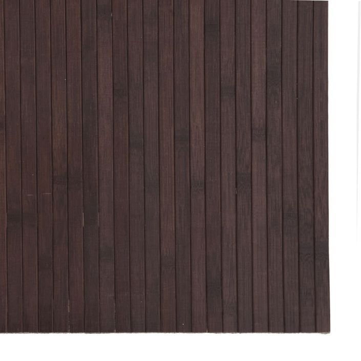 Tapis rectangulaire marron foncé 80x200 cm bambou - Photo n°6