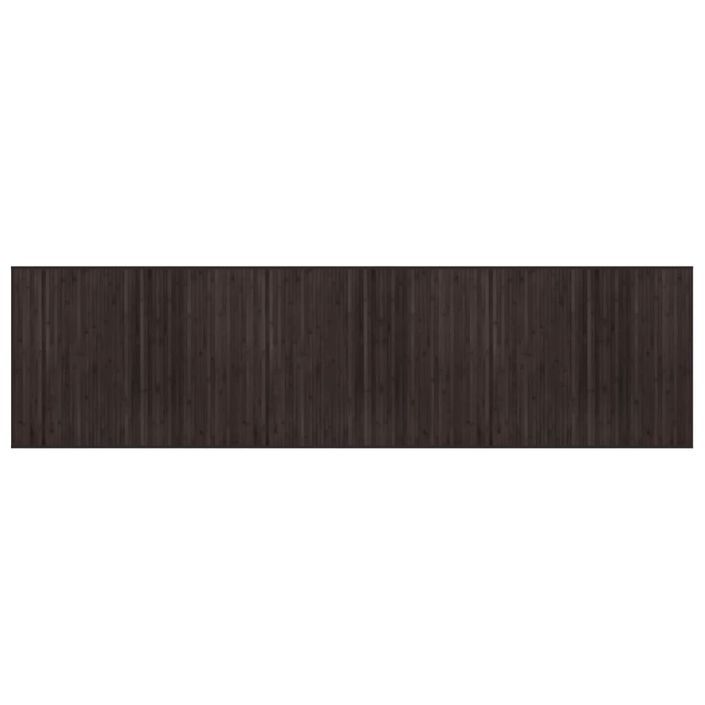 Tapis rectangulaire marron foncé 80x300 cm bambou - Photo n°1