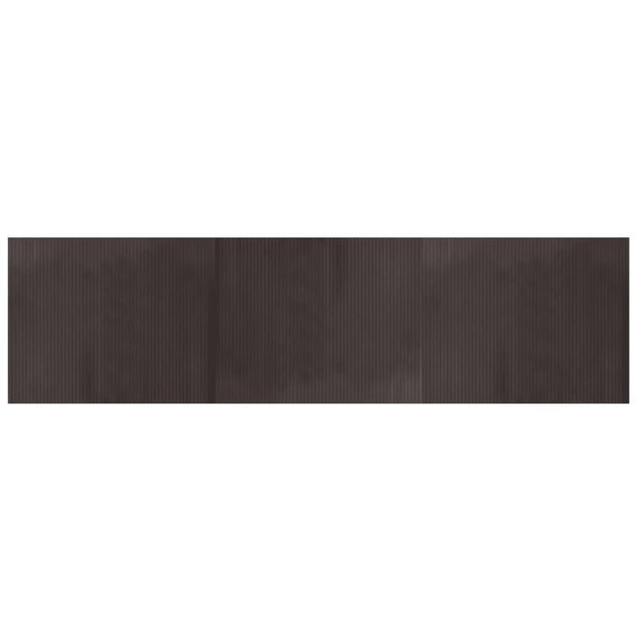 Tapis rectangulaire marron foncé 80x300 cm bambou - Photo n°1