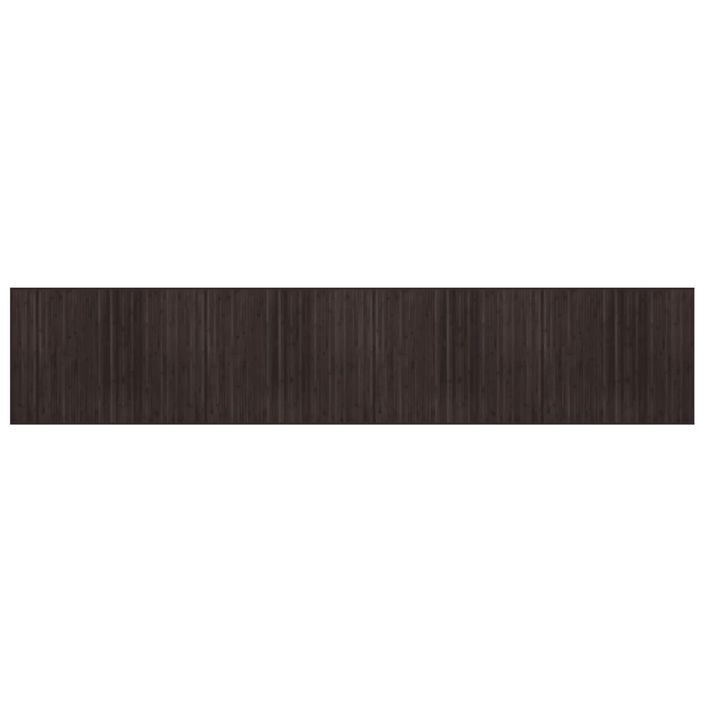 Tapis rectangulaire marron foncé 80x400 cm bambou - Photo n°1