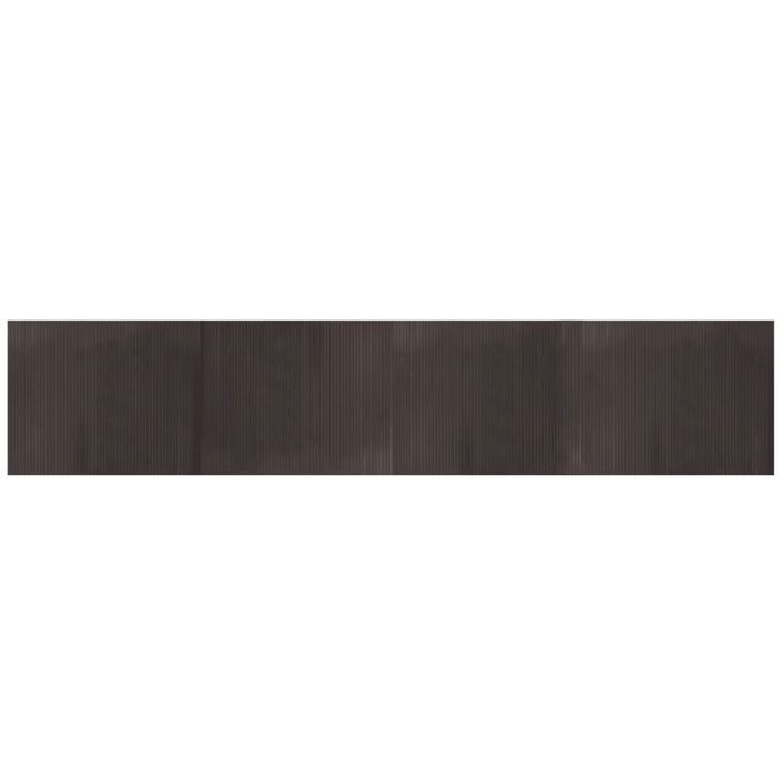 Tapis rectangulaire marron foncé 80x400 cm bambou - Photo n°1