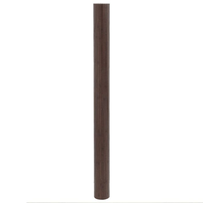 Tapis rectangulaire marron foncé 80x400 cm bambou - Photo n°3