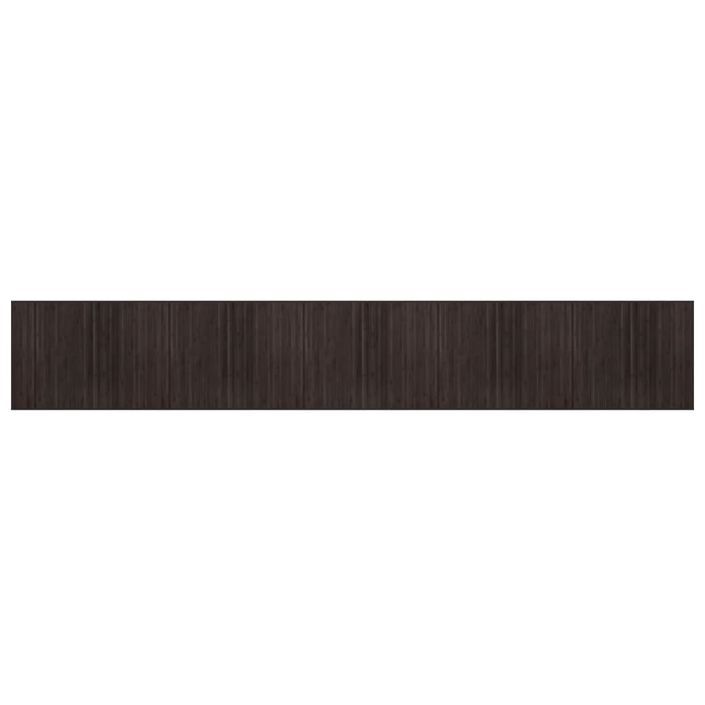 Tapis rectangulaire marron foncé 80x500 cm bambou - Photo n°1