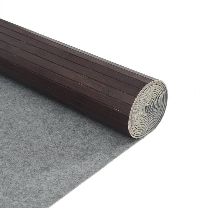 Tapis rectangulaire marron foncé 80x500 cm bambou - Photo n°5