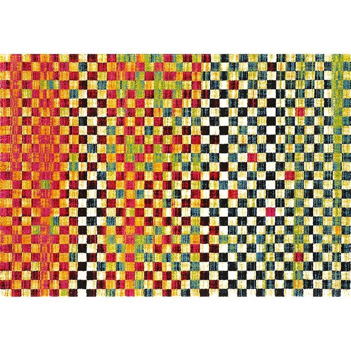 Tapis rectangulaire multicolore Quadri - Photo n°1