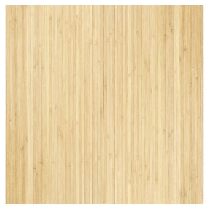 Tapis rectangulaire naturel clair 100x100 cm bambou - Photo n°1