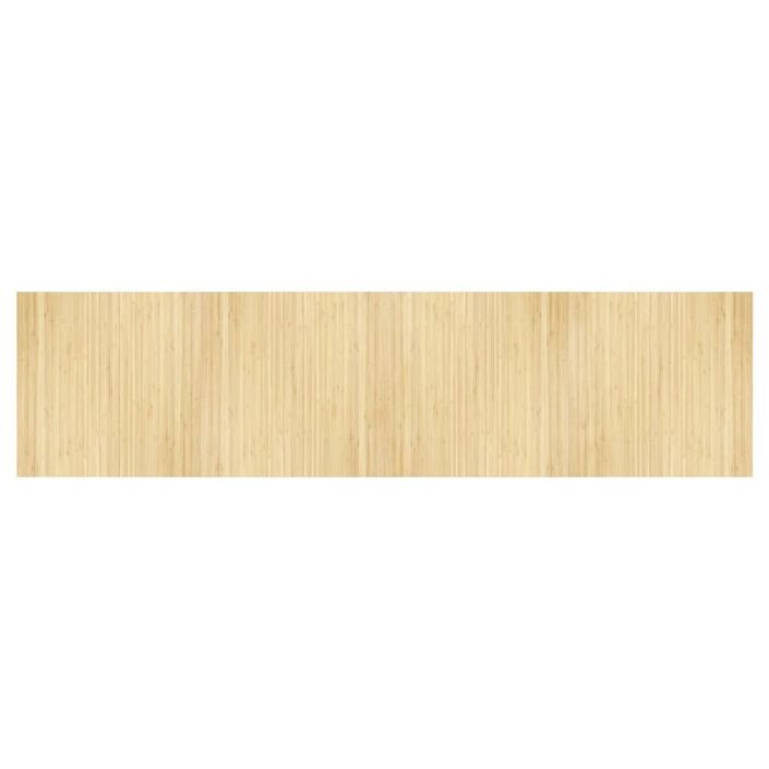 Tapis rectangulaire naturel clair 100x400 cm bambou - Photo n°2