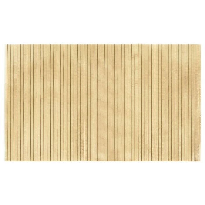 Tapis rectangulaire naturel clair 60x100 cm bambou - Photo n°1