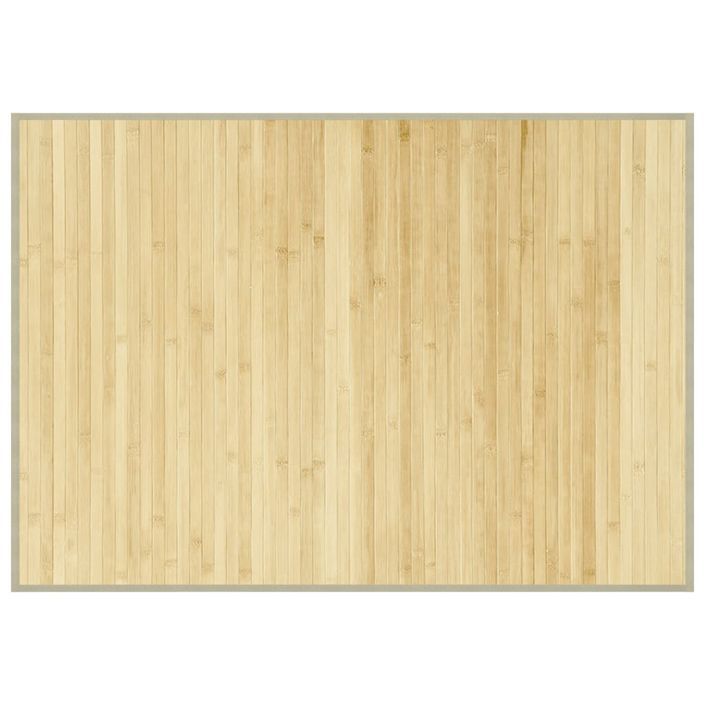 Tapis rectangulaire naturel clair 70x100 cm bambou - Photo n°1