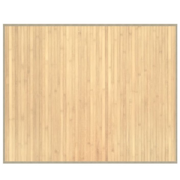 Tapis rectangulaire naturel clair 80x100 cm bambou - Photo n°1