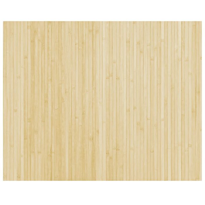 Tapis rectangulaire naturel clair 80x100 cm bambou - Photo n°1