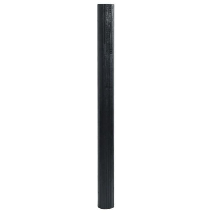 Tapis rectangulaire noir 100x200 cm bambou - Photo n°3