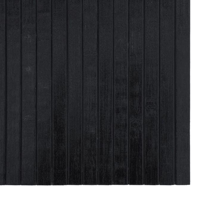 Tapis rectangulaire noir 100x200 cm bambou - Photo n°6