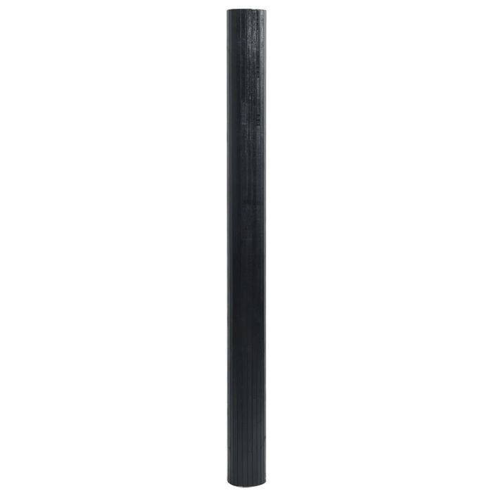 Tapis rectangulaire noir 100x300 cm bambou - Photo n°3
