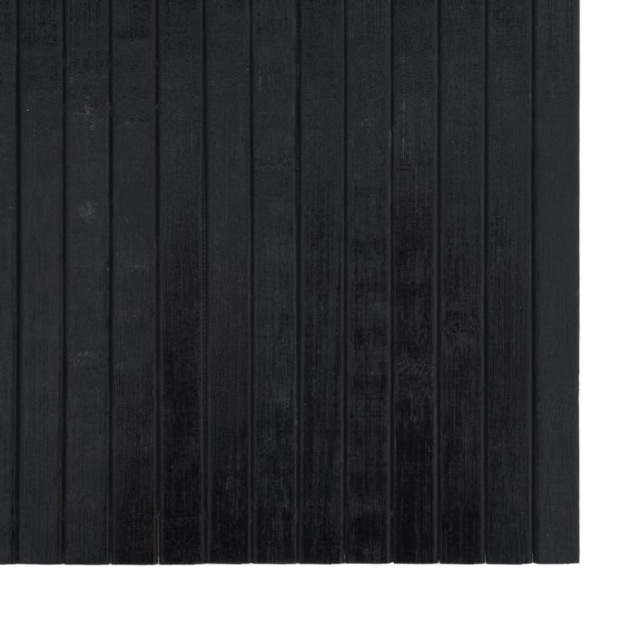 Tapis rectangulaire noir 100x300 cm bambou - Photo n°6