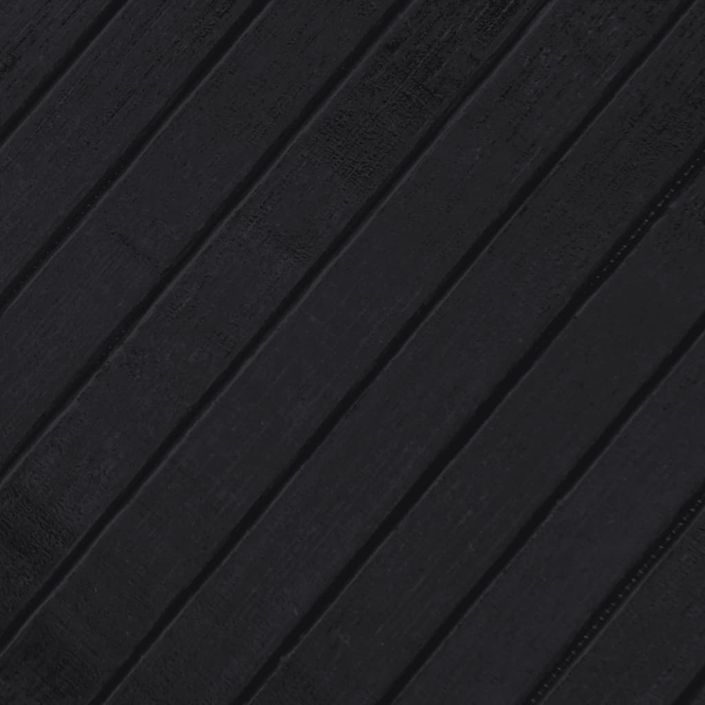 Tapis rectangulaire noir 100x300 cm bambou - Photo n°7