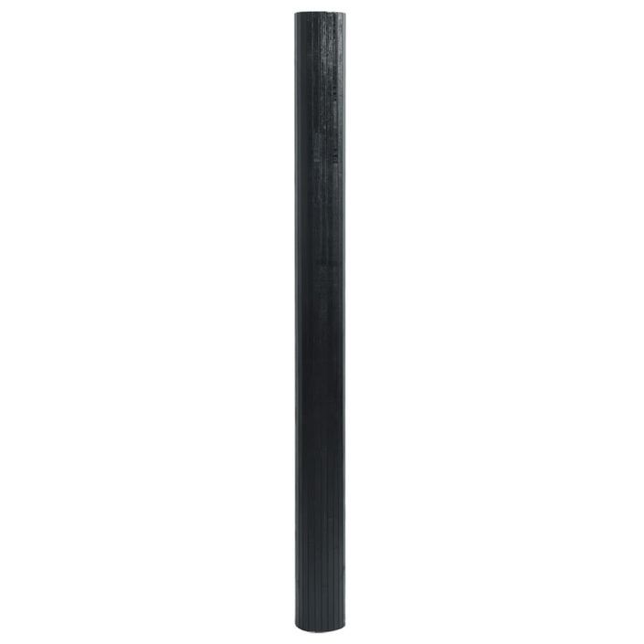 Tapis rectangulaire noir 100x400 cm bambou - Photo n°3