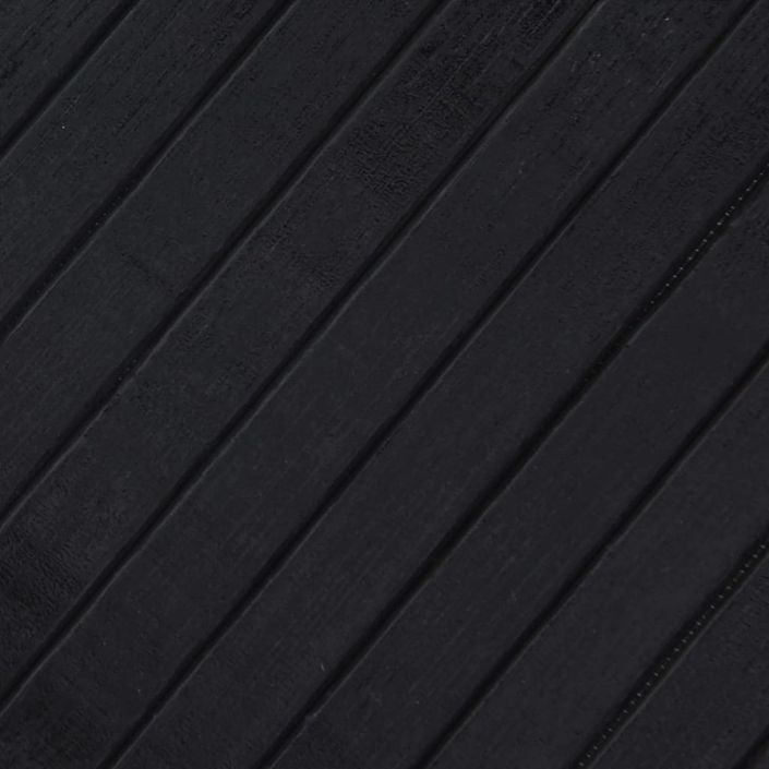 Tapis rectangulaire noir 100x400 cm bambou - Photo n°7