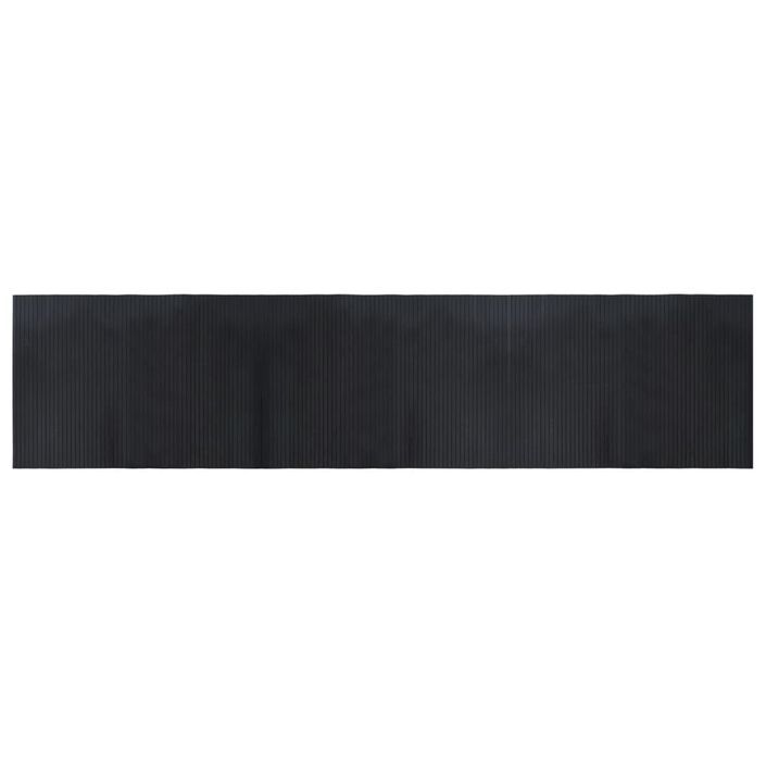 Tapis rectangulaire noir 70x300 cm bambou - Photo n°1