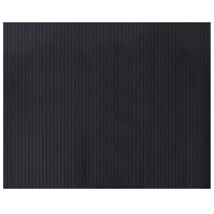 Tapis rectangulaire noir 80x100 cm bambou - Photo n°2
