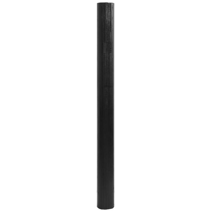 Tapis rectangulaire noir 80x200 cm bambou - Photo n°3