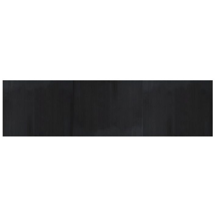 Tapis rectangulaire noir 80x300 cm bambou - Photo n°2
