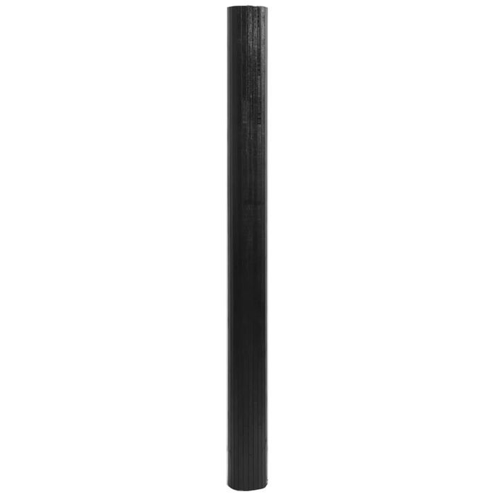 Tapis rectangulaire noir 80x300 cm bambou - Photo n°3
