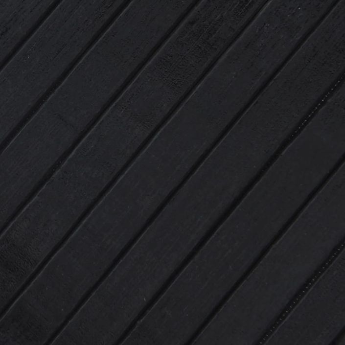 Tapis rectangulaire noir 80x300 cm bambou - Photo n°7