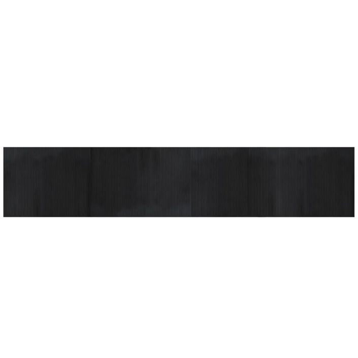 Tapis rectangulaire noir 80x400 cm bambou - Photo n°1