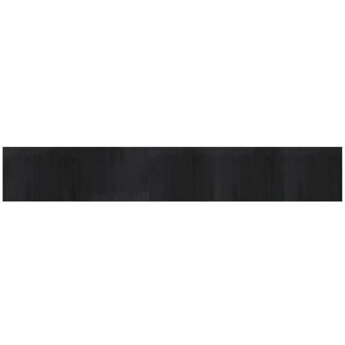 Tapis rectangulaire noir 80x500 cm bambou - Photo n°2