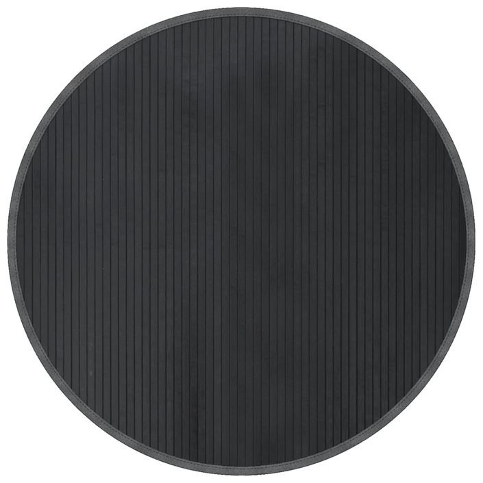 Tapis rond gris 100 cm bambou - Photo n°1