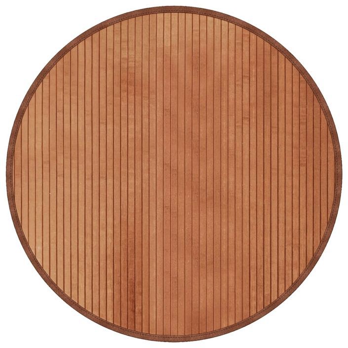 Tapis rond marron 80 cm bambou - Photo n°1