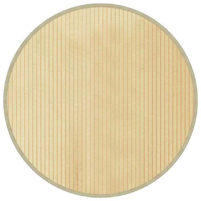 Tapis rond naturel clair 80 cm bambou - Photo n°1