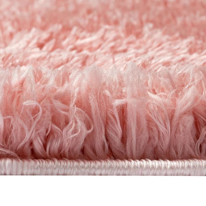 Tapis shaggy à poils hauts Rose 160x230 cm 50 mm - Photo n°4