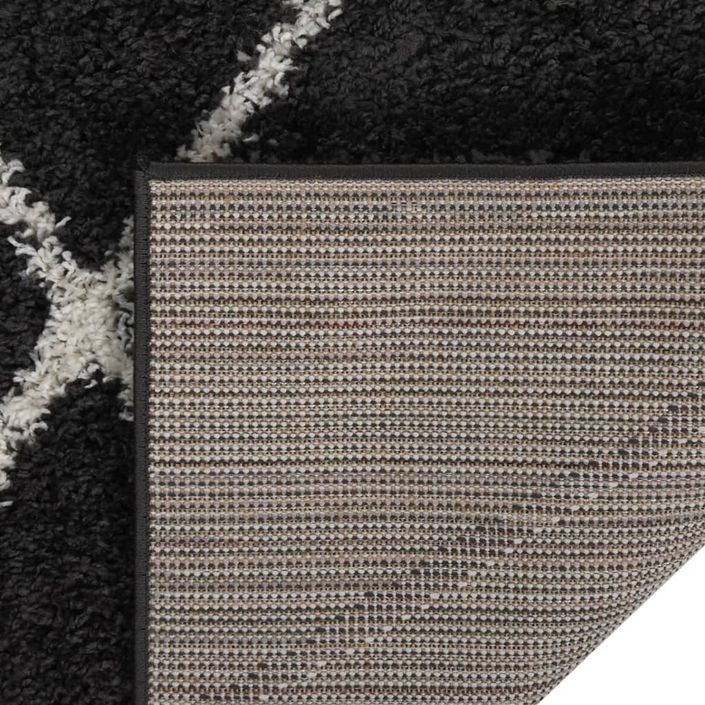 Tapis shaggy à poils longs Crème et anthracite 160x230 cm - Photo n°4