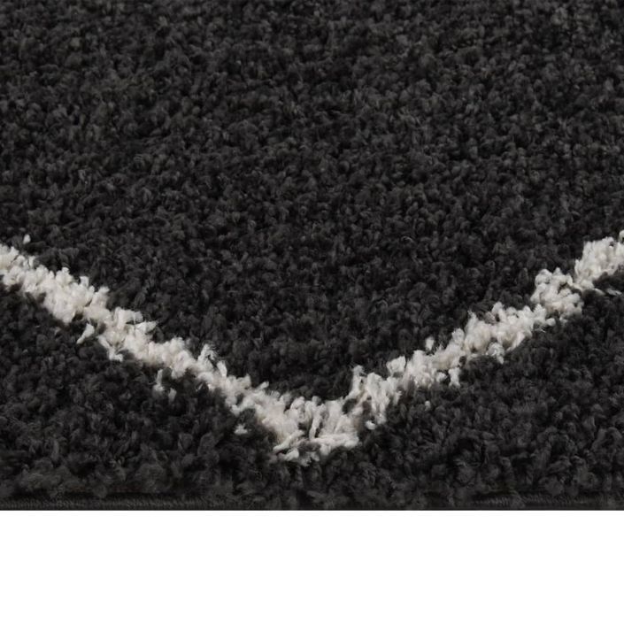 Tapis shaggy à poils longs Crème et anthracite 80x150 cm - Photo n°2