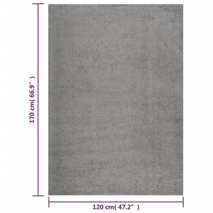 Tapis shaggy à poils longs Gris 120x170 cm - Photo n°6