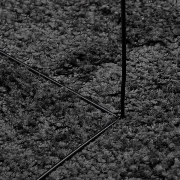 Tapis shaggy à poils longs moderne anthracite 160x160 cm - Photo n°8