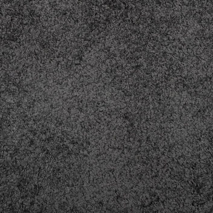Tapis shaggy à poils longs moderne anthracite 160x160 cm - Photo n°9