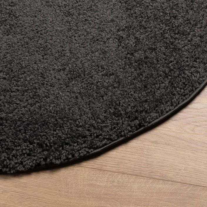 Tapis shaggy à poils longs moderne anthracite Ø 280 cm - Photo n°4