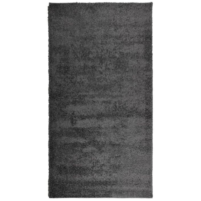 Tapis shaggy à poils longs moderne anthracite 80x150 cm - Photo n°1