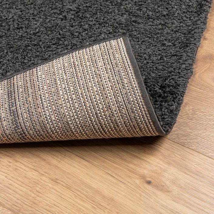 Tapis shaggy à poils longs moderne anthracite 80x250 cm - Photo n°5