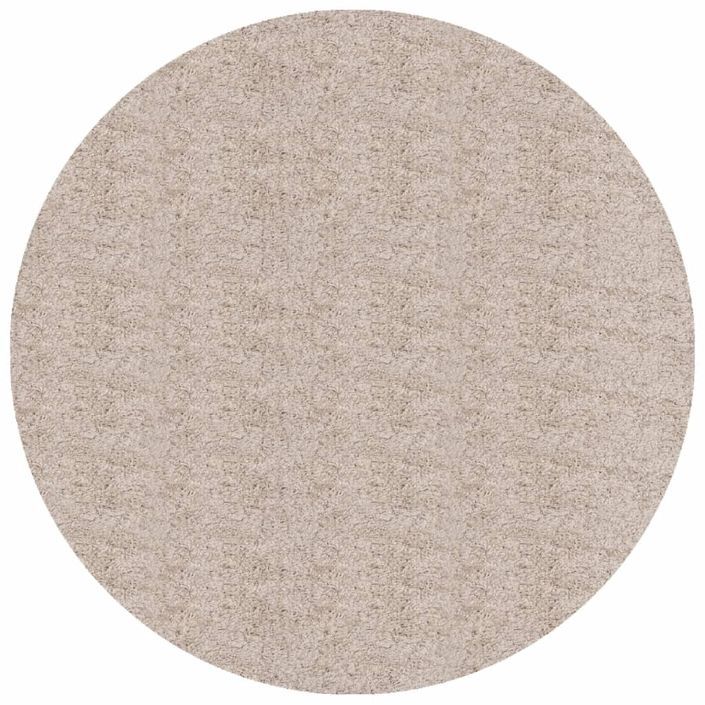 Tapis shaggy à poils longs moderne beige Ø 100 cm - Photo n°1