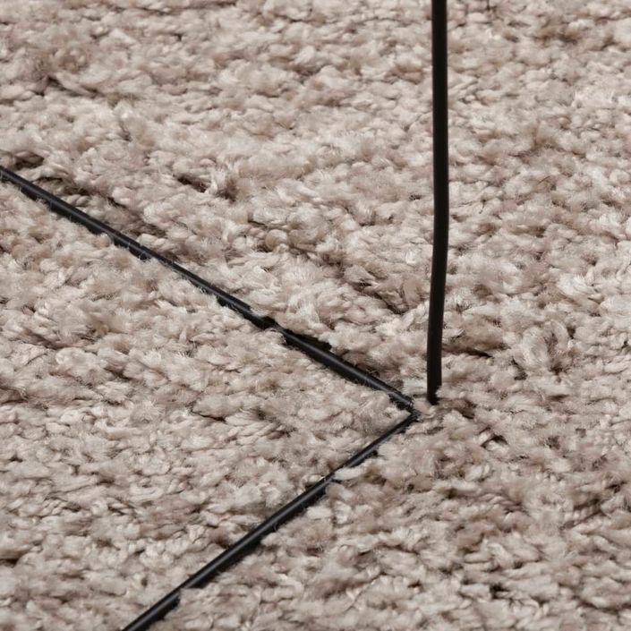 Tapis shaggy à poils longs moderne beige Ø 100 cm - Photo n°8