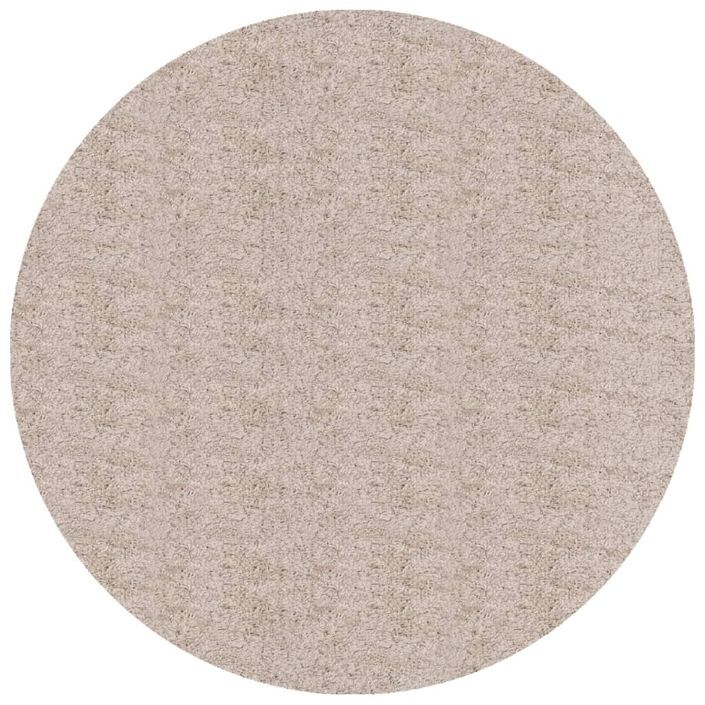 Tapis shaggy à poils longs moderne beige Ø 120 cm - Photo n°1