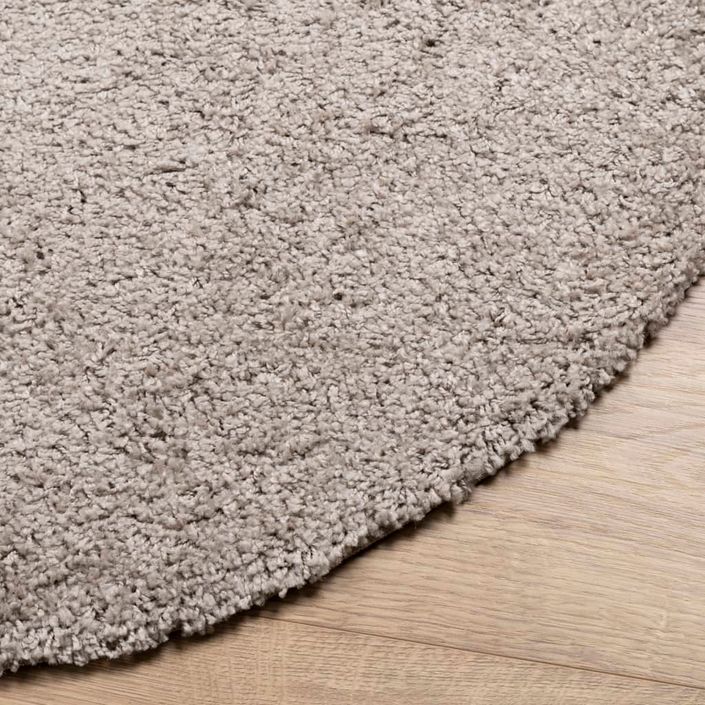 Tapis shaggy à poils longs moderne beige Ø 120 cm - Photo n°4