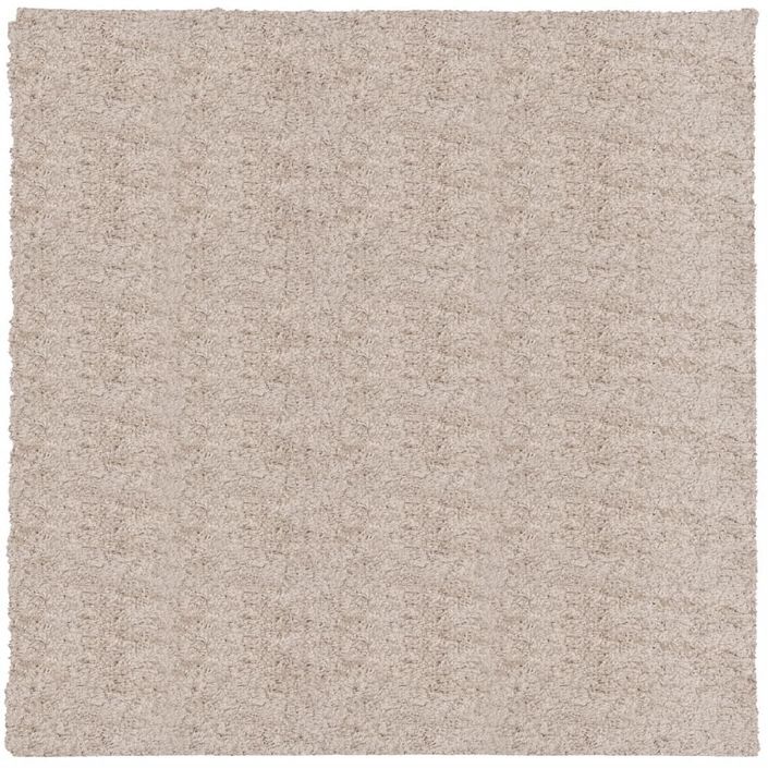 Tapis shaggy à poils longs moderne beige 120x120 cm - Photo n°1