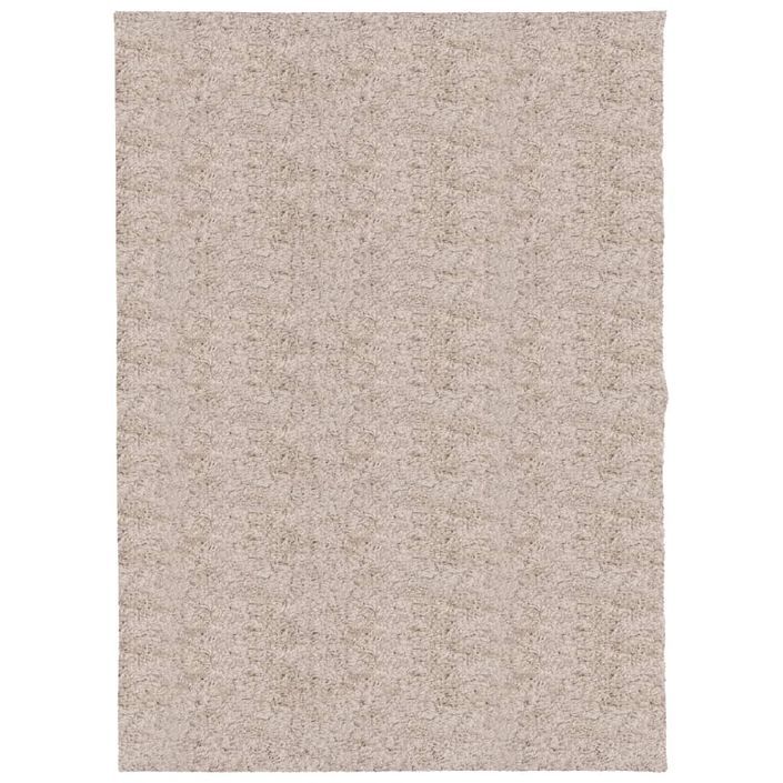 Tapis shaggy à poils longs moderne beige 140x200 cm - Photo n°1