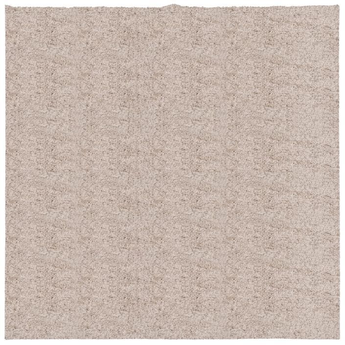 Tapis shaggy à poils longs moderne beige 160x160 cm - Photo n°1